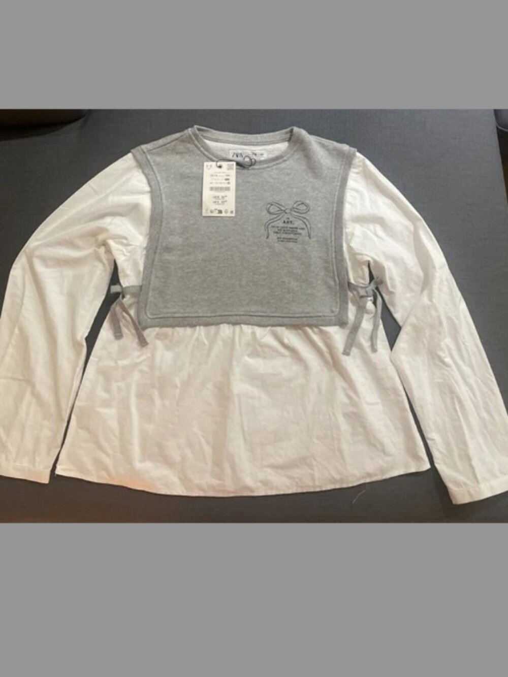 Zara Girls 2-in-1 Layered Top Blouse/Vest Size 13-14 Years NWT